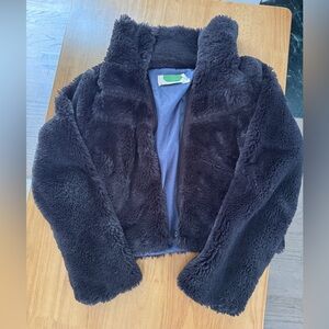 Anthropologie Charcoal faux fur Jacket